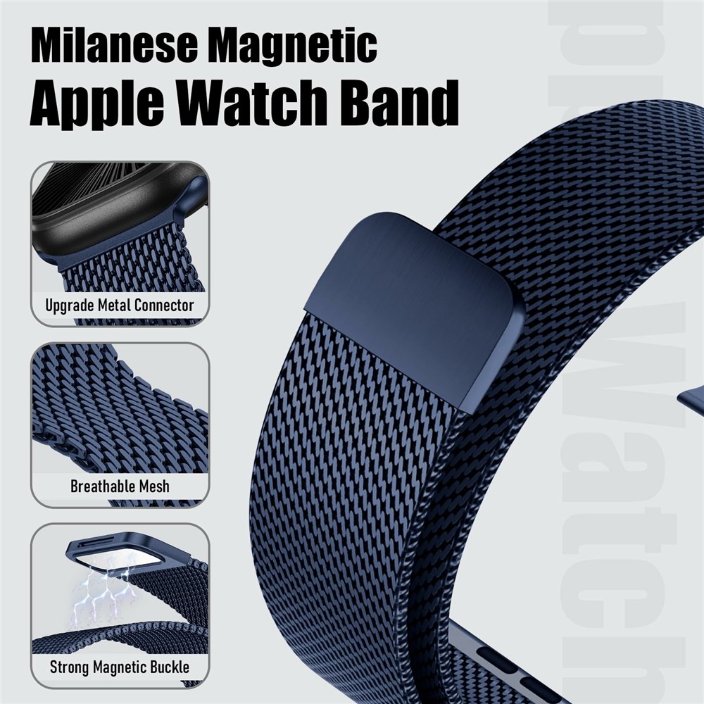  Apple Watch 38/40/41/42 mm Armband Milanese Blå