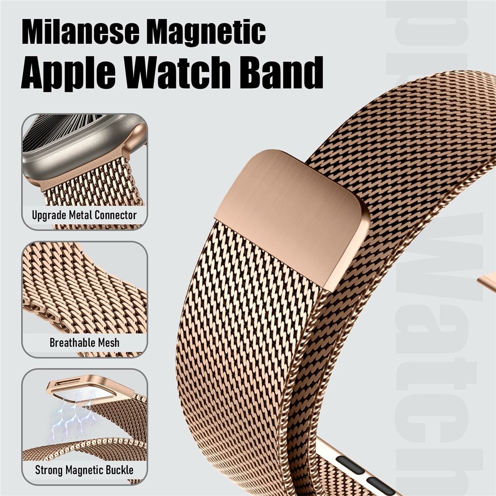 Apple Watch 38/40/41/42 mm Armband Milanese Roséguld