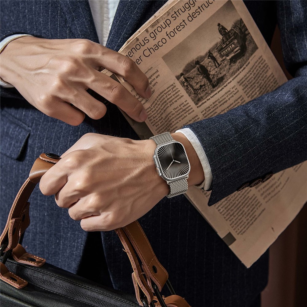  Apple Watch 38/40/41/42 mm Armband Milanese Titanium