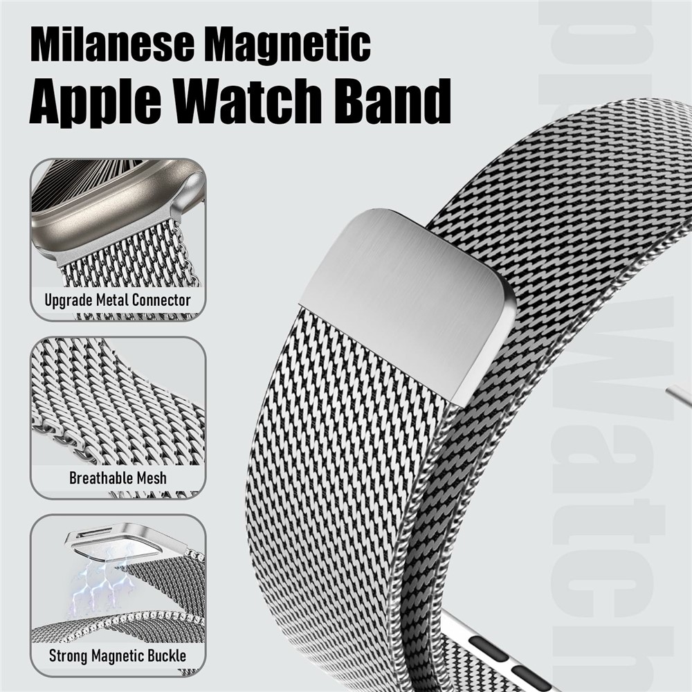  Apple Watch 38/40/41/42 mm Armband Milanese Silver