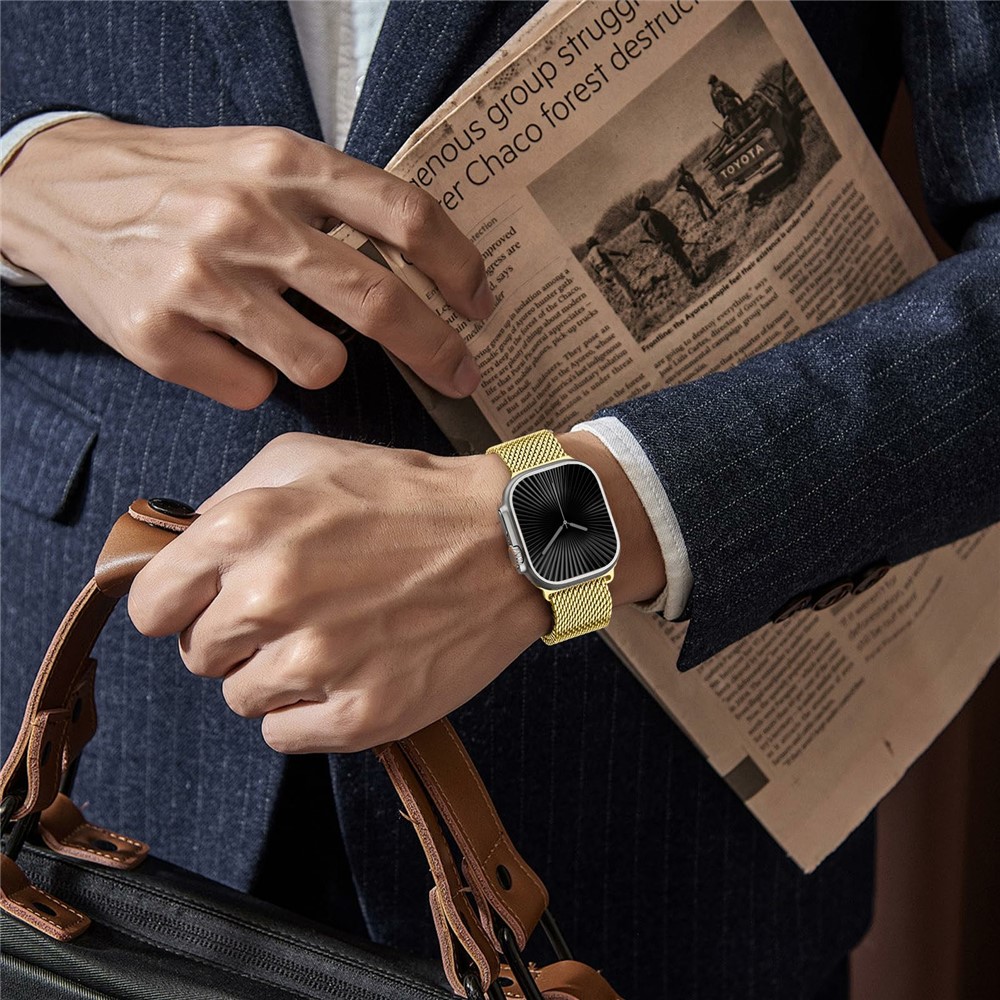  Apple Watch 42/44/45/46/49 mm Armband Milanese Guld
