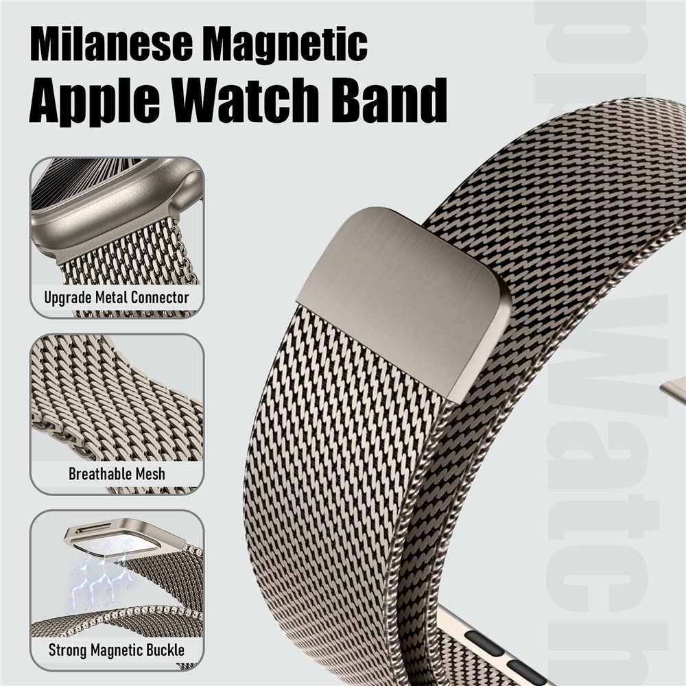  Apple Watch 42/44/45/46/49 mm Armband Milanese Titanium