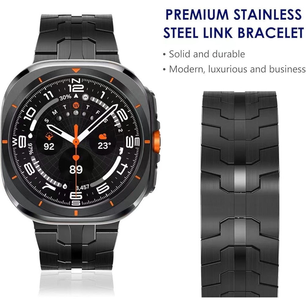  Galaxy Watch 8 46/44/40 mm Armband Metall Svart