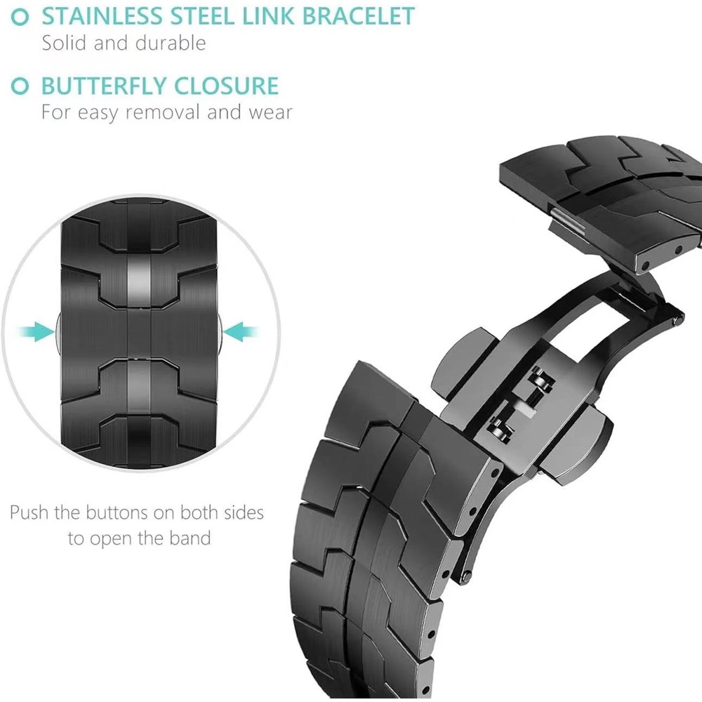  Galaxy Watch 8 46/44/40 mm Armband Metall Svart