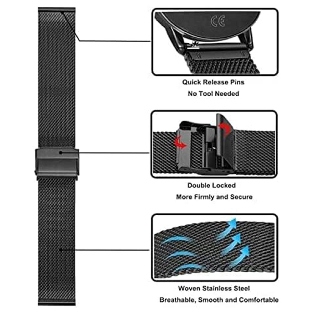  Garmin Venu X1 Klockarmband Milanese Svart