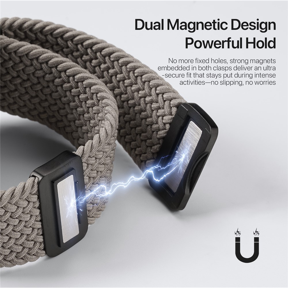 DUX DUCIS DUX DUCIS Apple Watch 42/44/45/46/49 mm Armband Flätat Grå