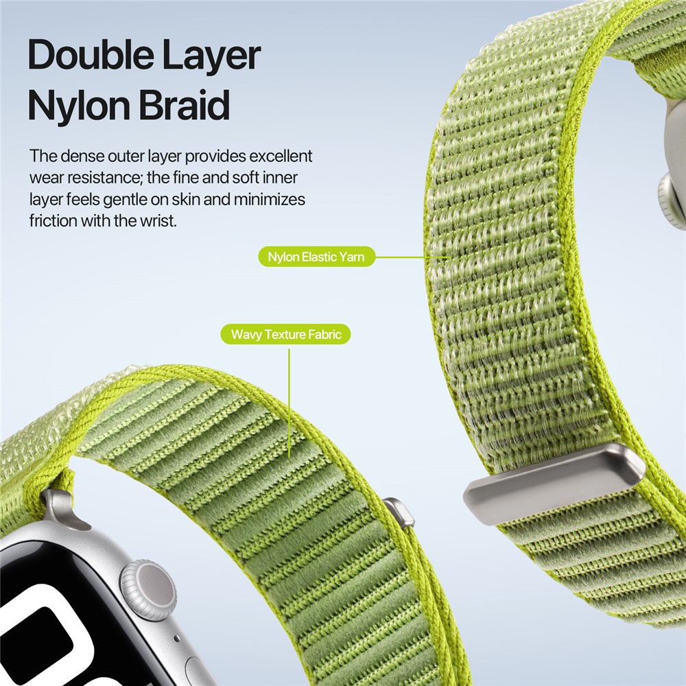 DUX DUCIS DUX DUCIS Apple Watch 38/40/41/42 mm Armband Nylon Loop Grön