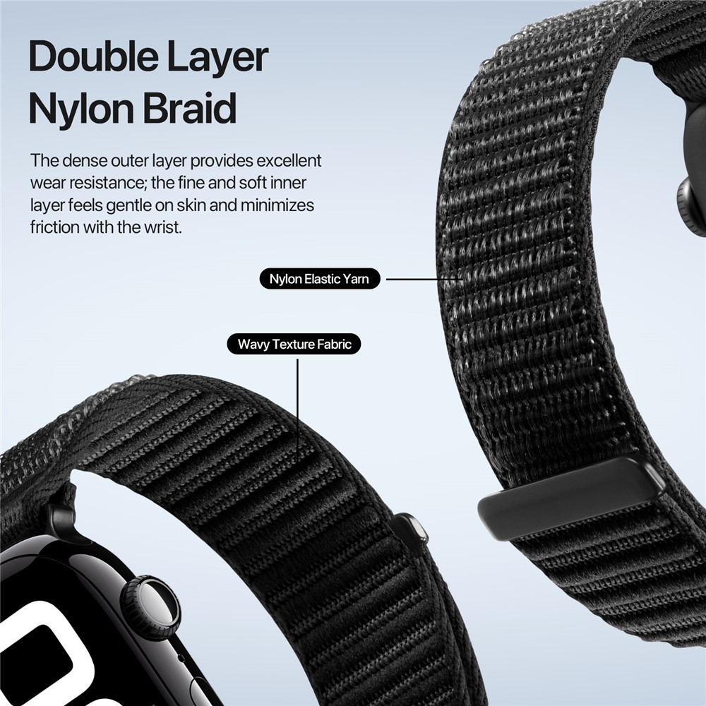 DUX DUCIS DUX DUCIS Apple Watch 38/40/41/42 mm Armband Nylon Loop Svart