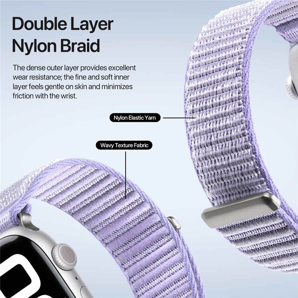 DUX DUCIS DUX DUCIS Apple Watch 42/44/45/46/49 mm Armband Nylon Loop Lila