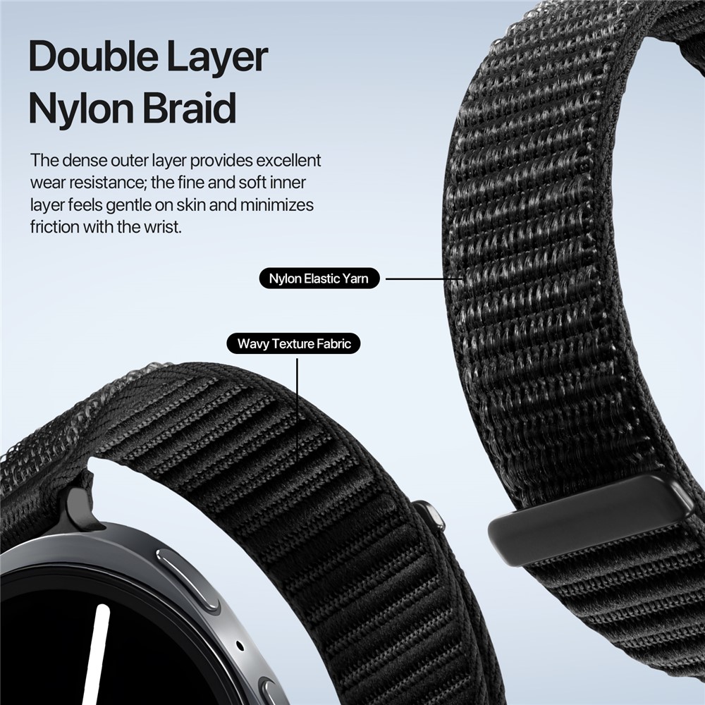 DUX DUCIS DUX DUCIS Galaxy Watch 8 46/44/40 mm Armband Nylon Loop Svart