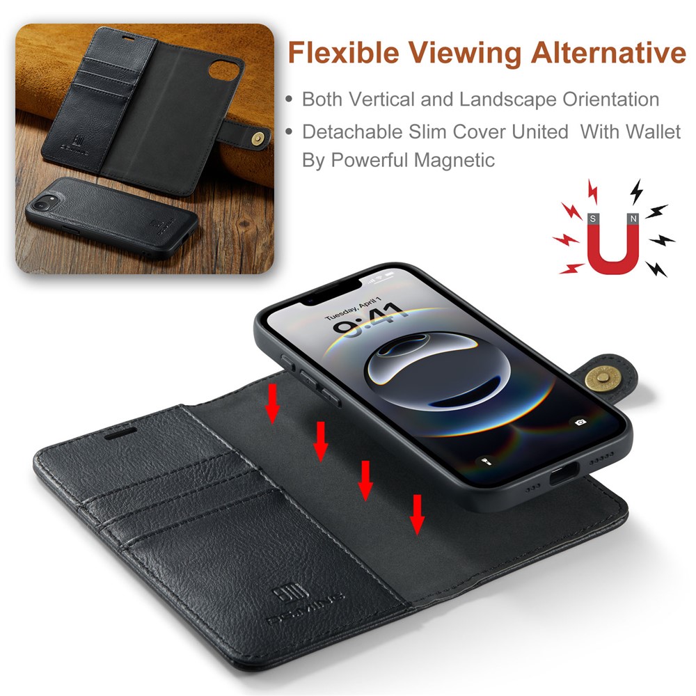 DG.MING DG.MING iPhone 17e / 16e 2in1 Magnet Fodral / Skal Svart