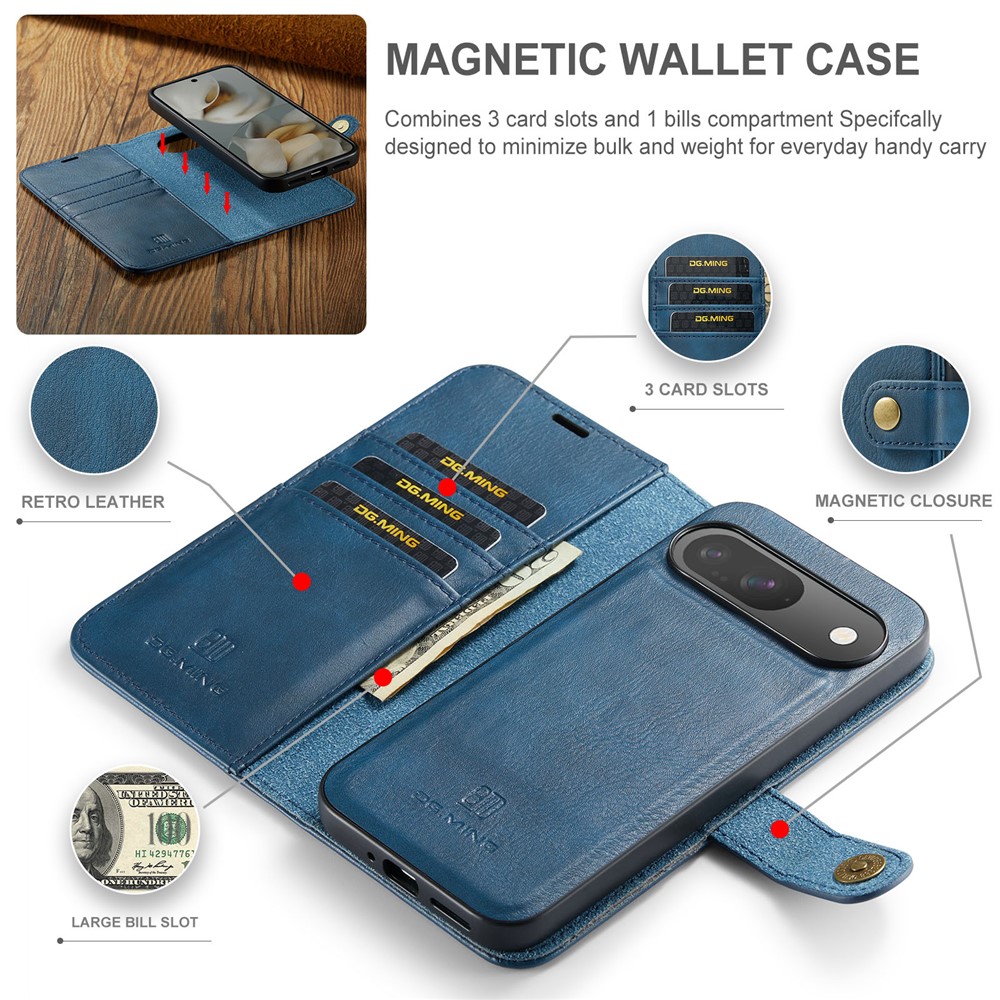 DG.MING DG.MING Google Pixel 10/10 Pro 2in1 Magnet Fodral / Skal Blå
