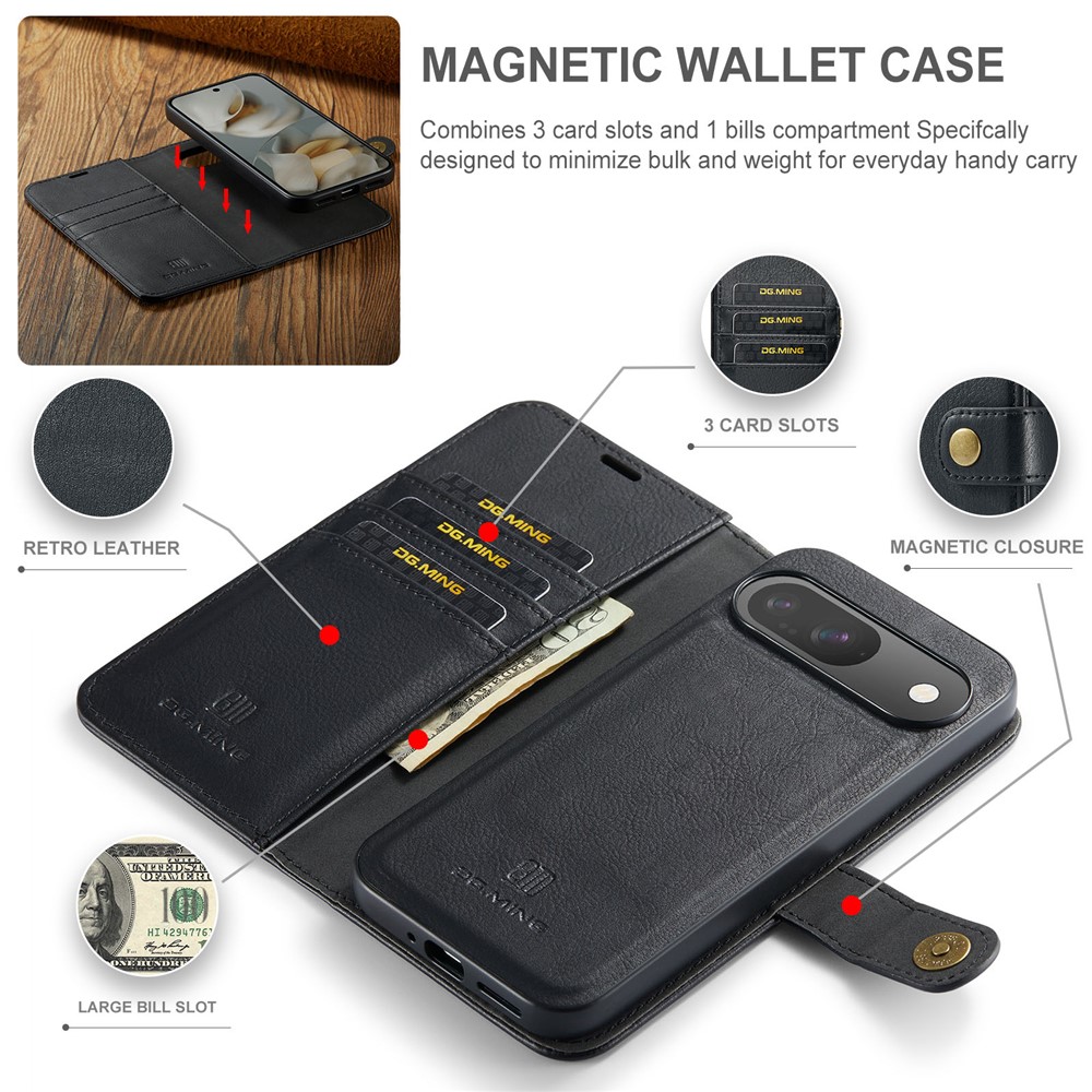 DG.MING DG.MING Google Pixel 10/10 Pro 2in1 Magnet Fodral / Skal Svart