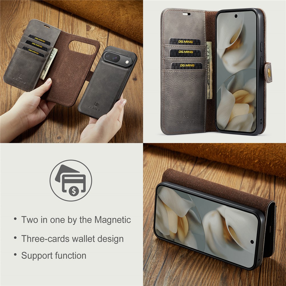 DG.MING DG.MING Google Pixel 10/10 Pro 2in1 Magnet Fodral / Skal Grå