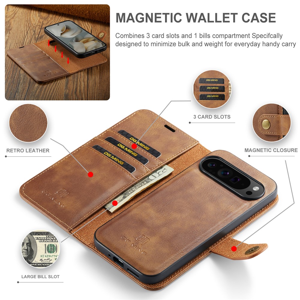 DG.MING DG.MING Google Pixel 10 Pro XL 2in1 Magnet Fodral / Skal Brun