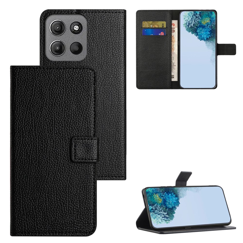  Motorola Moto G86 Power/G86 5G Fodral Litchi Läder Svart