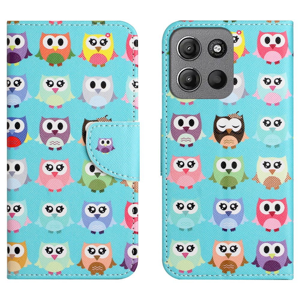  Motorola Moto G86 Power/G86 5G Fodral Läder Ugglor