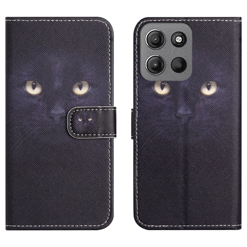  Motorola Moto G86 Power/G86 5G Fodral Läder Katt Ögon