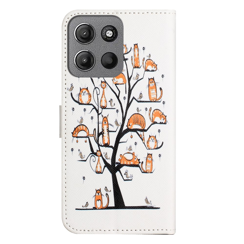  Motorola Moto G86 Power/G86 5G Fodral Läder Katt Träd