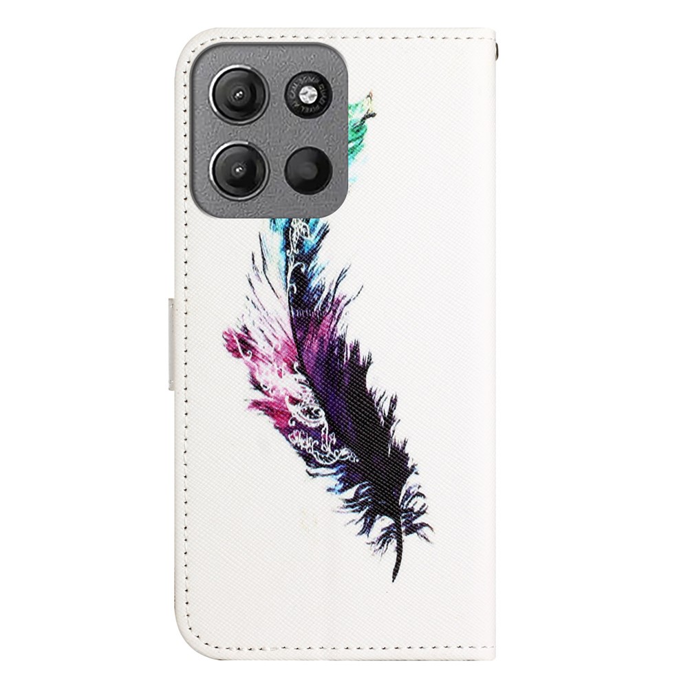  Motorola Moto G86 Power/G86 5G Fodral Läder Fjäder