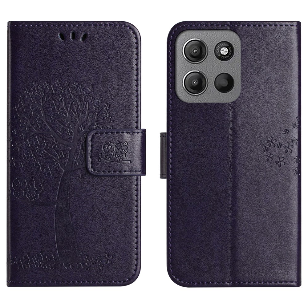  Motorola Moto G86 Power/G86 5G Fodral Träd Tryck Mörk Lila