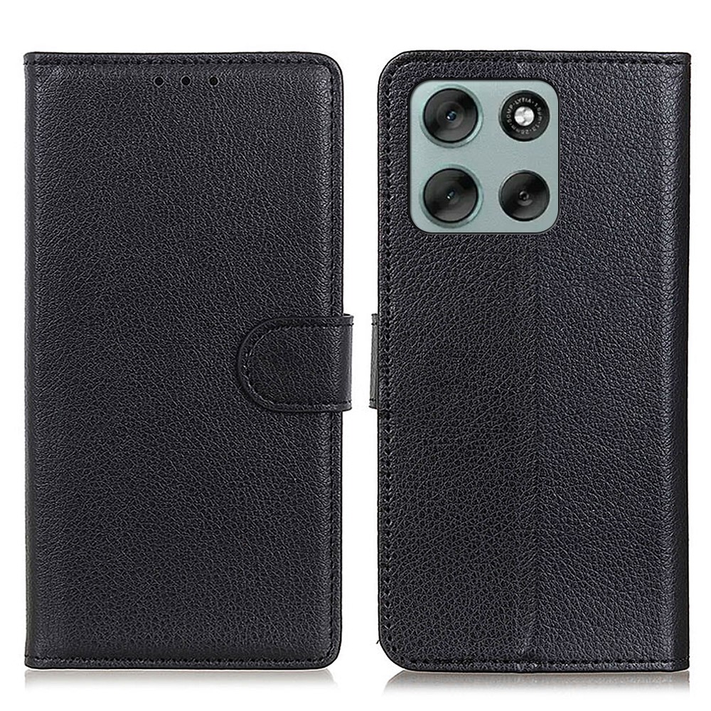 Motorola Moto G56 5G Fodral Litchi Läder Svart