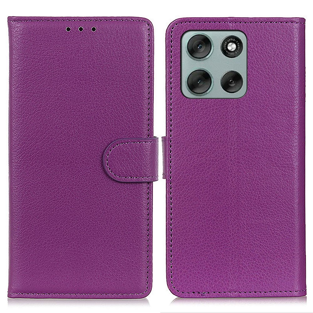  Motorola Moto G56 5G Fodral Litchi Läder Lila