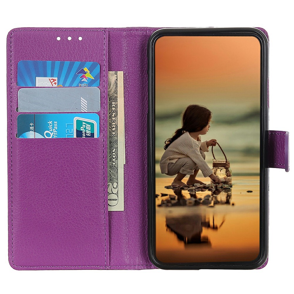  Motorola Moto G56 5G Fodral Litchi Läder Lila