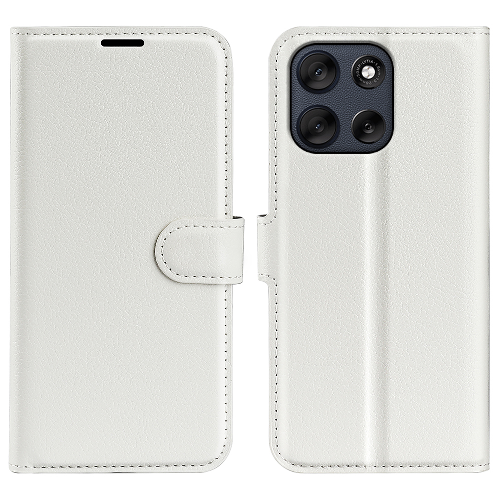  Motorola Moto G56 5G Fodral Litchi Läder Vit