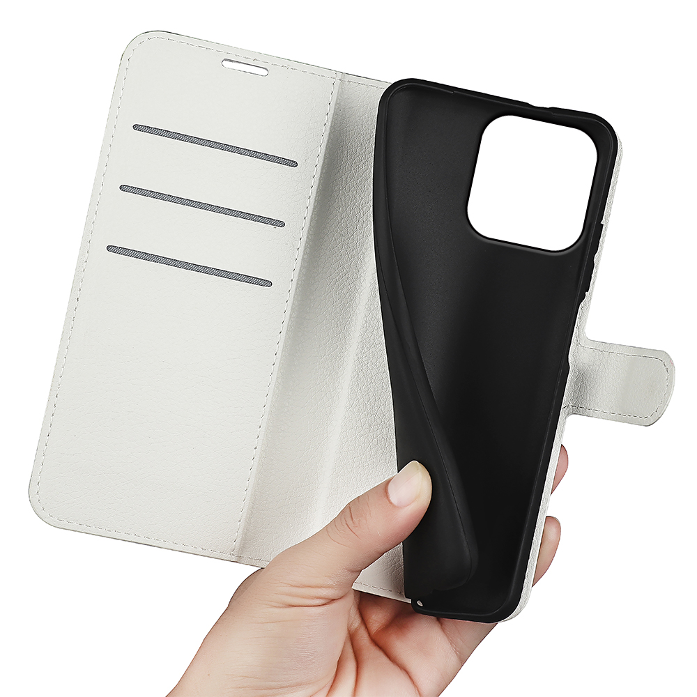  Motorola Moto G56 5G Fodral Litchi Läder Vit