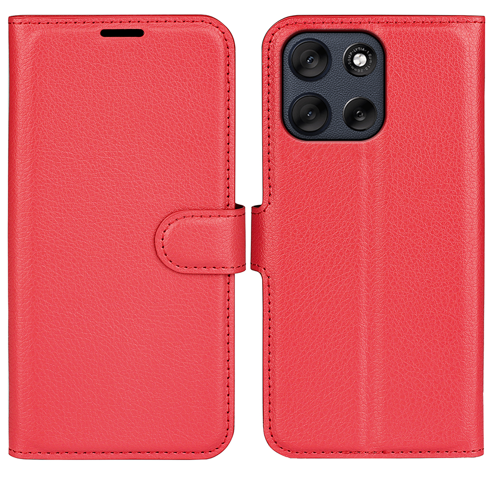  Motorola Moto G56 5G Fodral Litchi Läder Röd