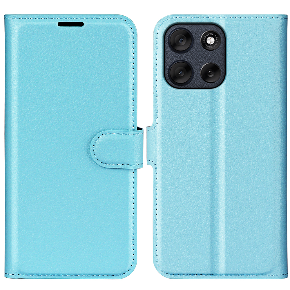  Motorola Moto G56 5G Fodral Litchi Läder Blå