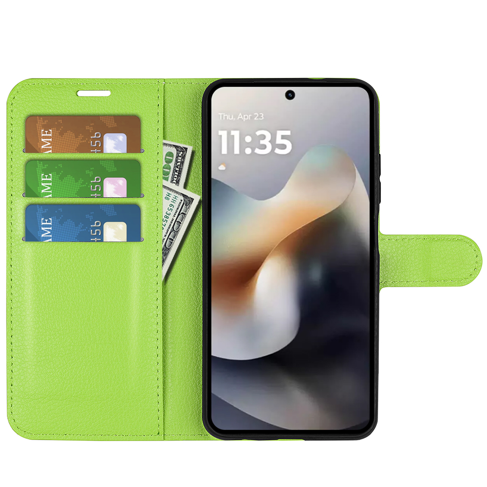  Motorola Moto G56 5G Fodral Litchi Läder Grön