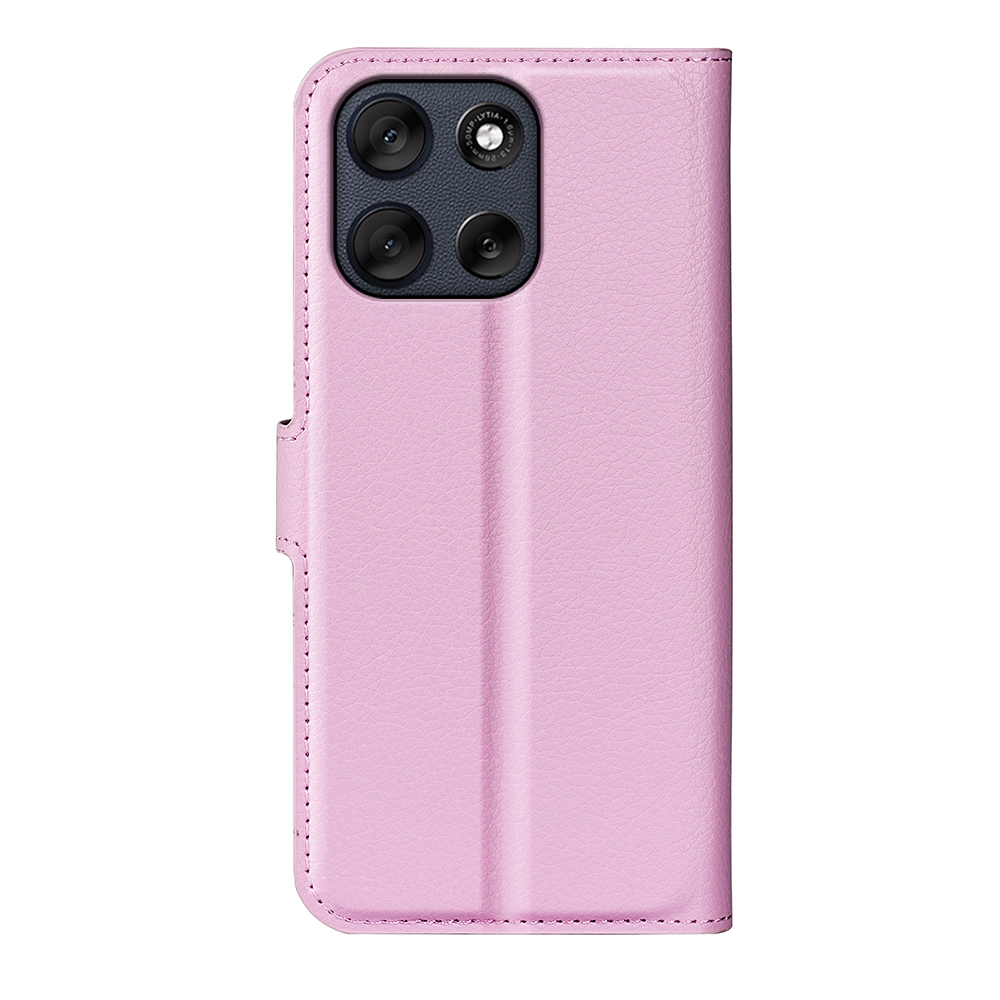  Motorola Moto G56 5G Fodral Litchi Läder Ljus Rosa