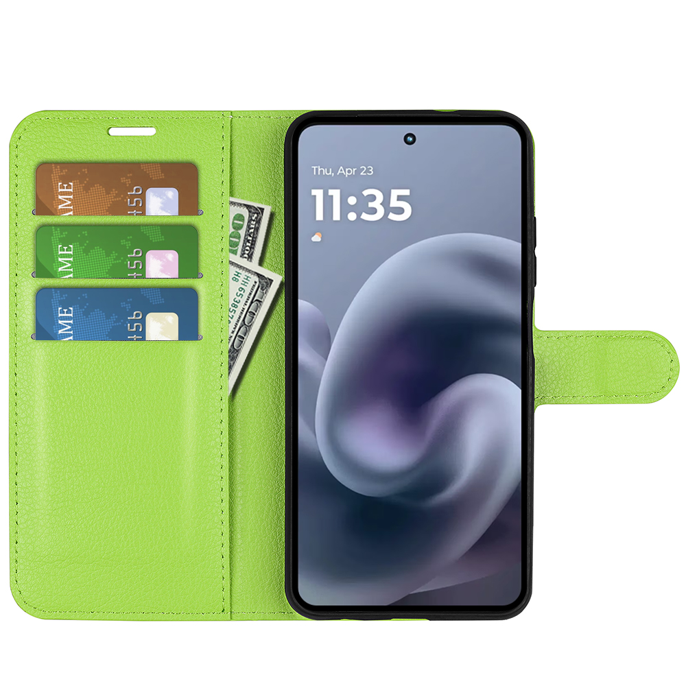  Motorola Moto G86 5G Fodral Litchi Läder Grön