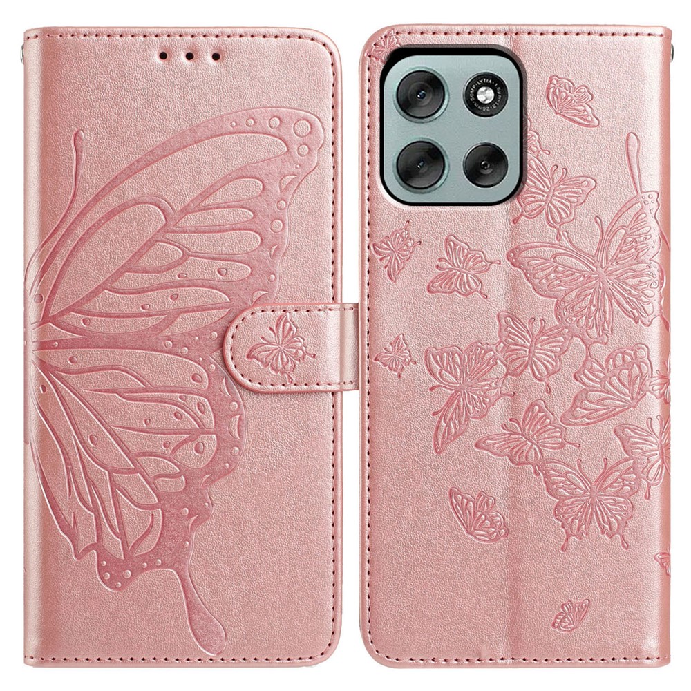  Motorola Moto G56 5G Fodral Fjäril Tryck Roséguld