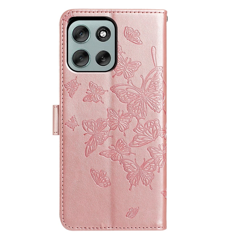  Motorola Moto G56 5G Fodral Fjäril Tryck Roséguld