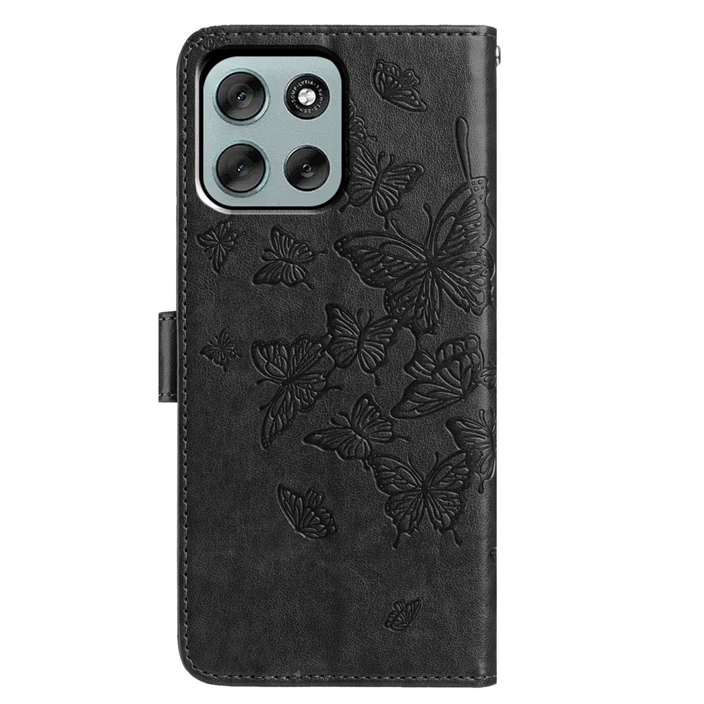  Motorola Moto G56 5G Fodral Fjäril Tryck Svart