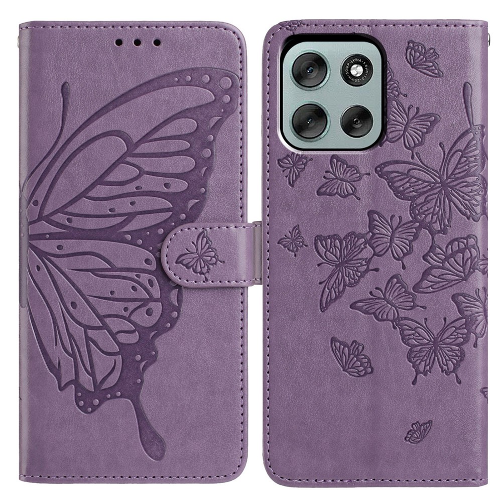  Motorola Moto G56 5G Fodral Fjäril Tryck Lila