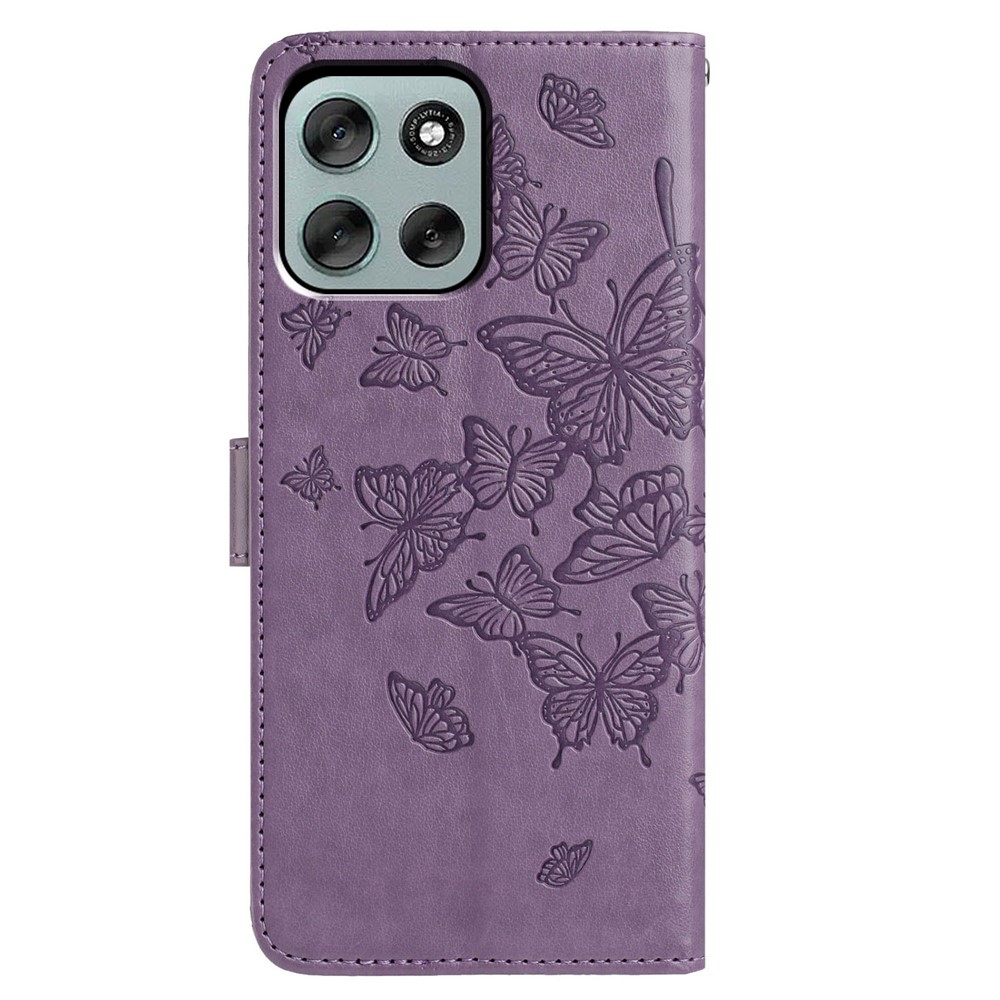  Motorola Moto G56 5G Fodral Fjäril Tryck Lila