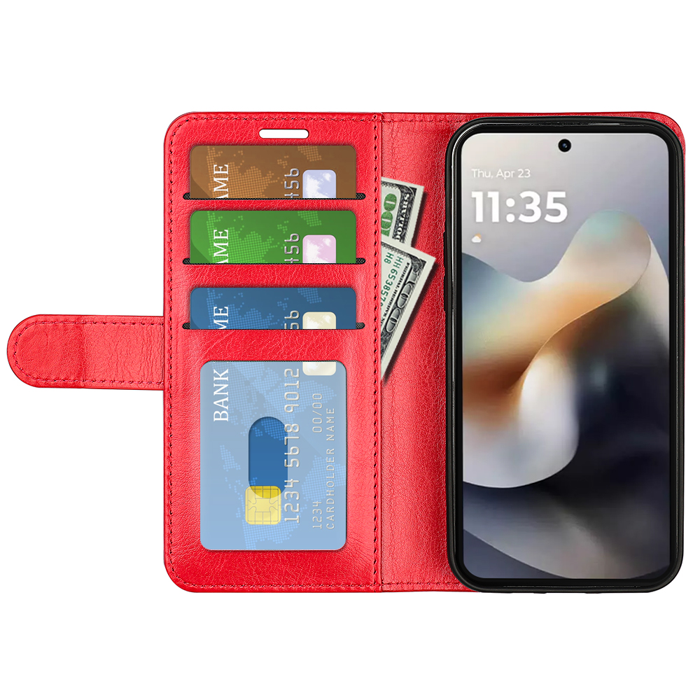  Motorola Moto G56 5G Fodral Crazy Horse Läder Röd
