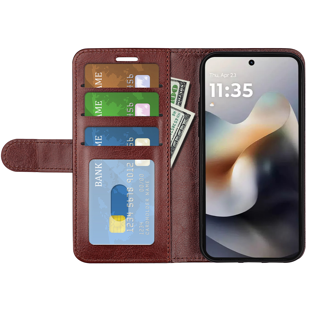  Motorola Moto G56 5G Fodral Crazy Horse Läder Brun