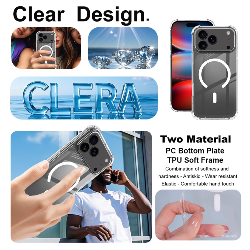 IMAK IMAK iPhone 17 Pro Skal MagSafe Shockproof Transparent