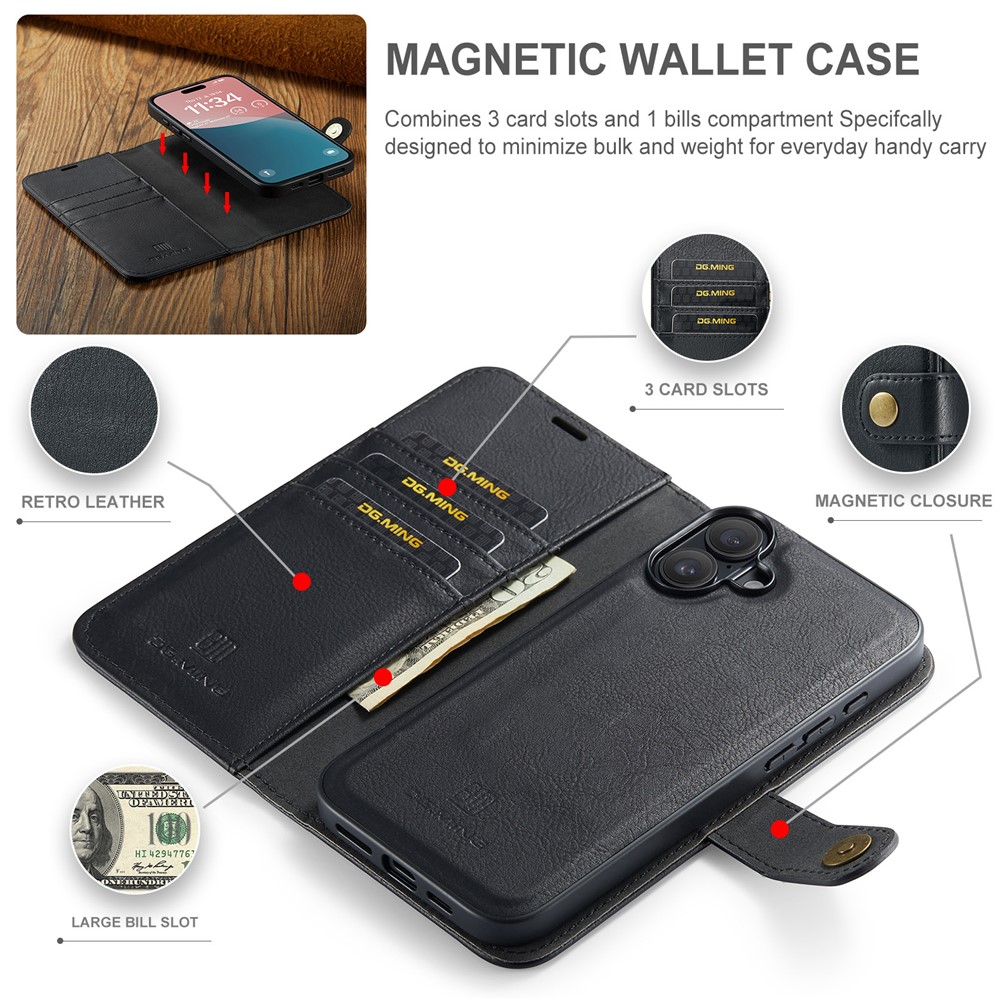 DG.MING DG.MING iPhone 17 2in1 Magnet Fodral / Skal Svart