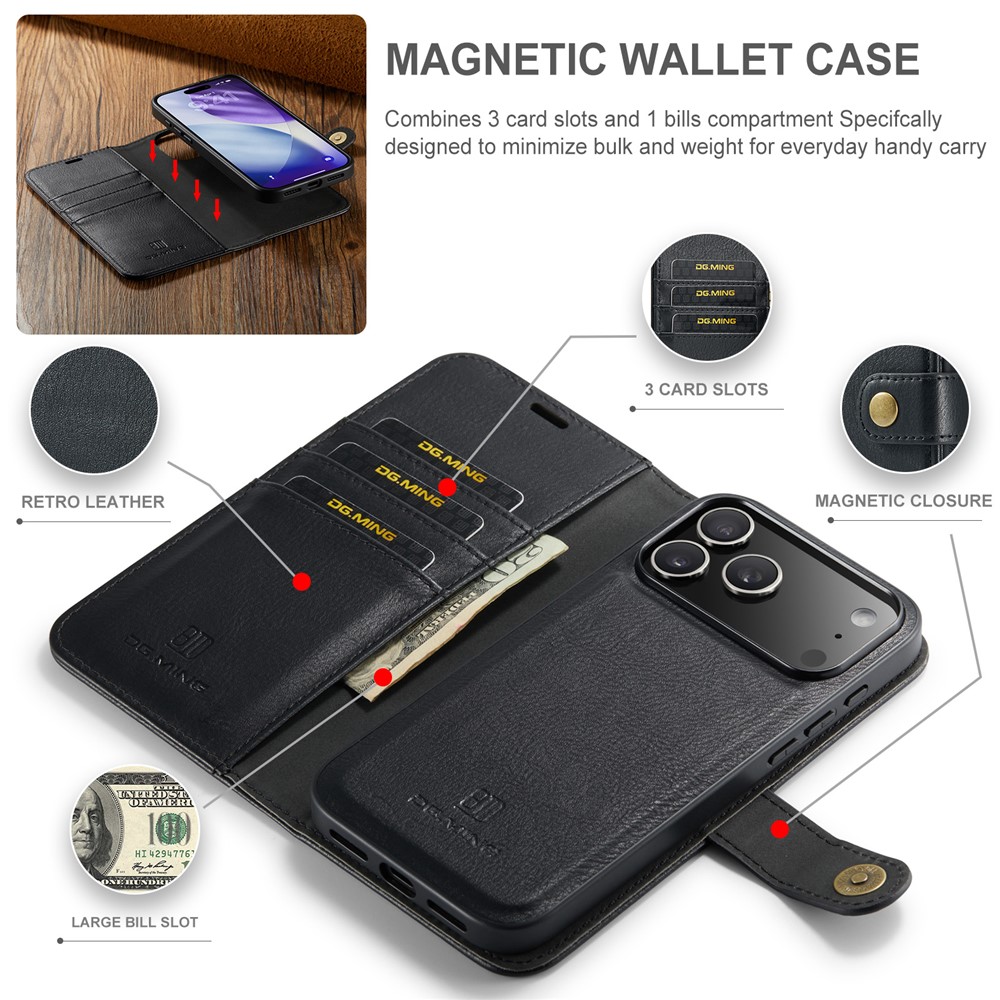 DG.MING DG.MING iPhone 17 Pro 2in1 Magnet Fodral / Skal Svart