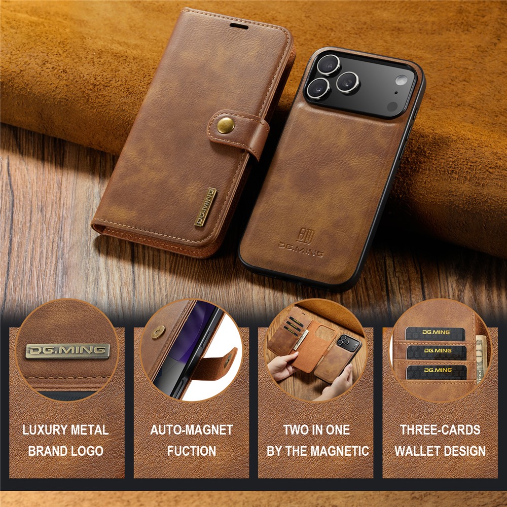 DG.MING DG.MING iPhone 17 Pro Max 2in1 Magnet Fodral / Skal Brun