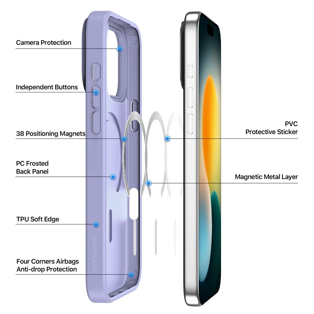 DUX DUCIS DUX DUCIS iPhone 17 Pro Skal MagSafe Yind Series Lila