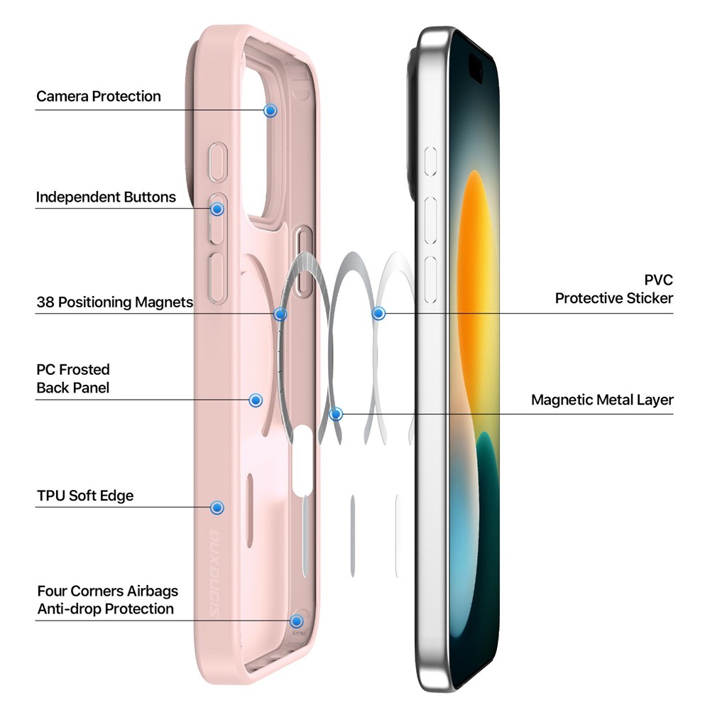 DUX DUCIS DUX DUCIS iPhone 17 Pro Max Skal MagSafe Yind Series Rosa