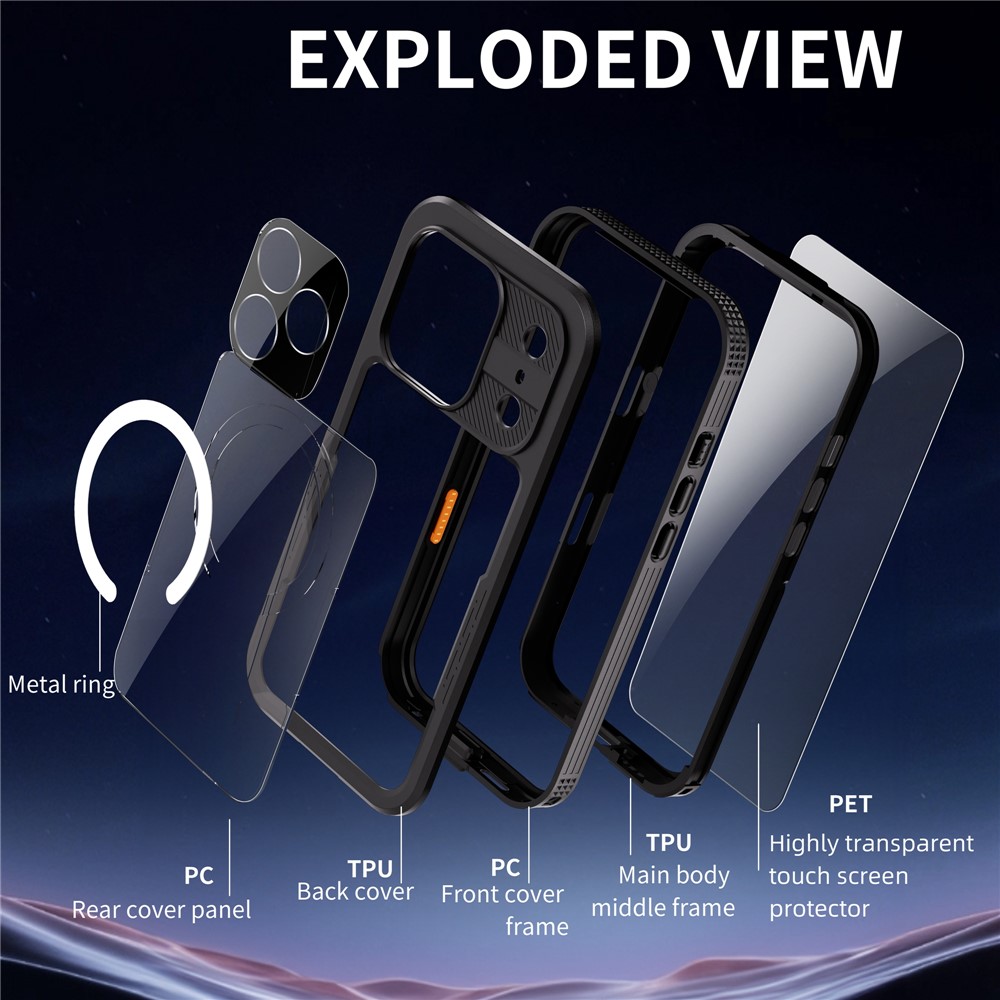 ShellBox ShellBox iPhone 17 Pro MagSafe IP68 Vattentät Skal Svart