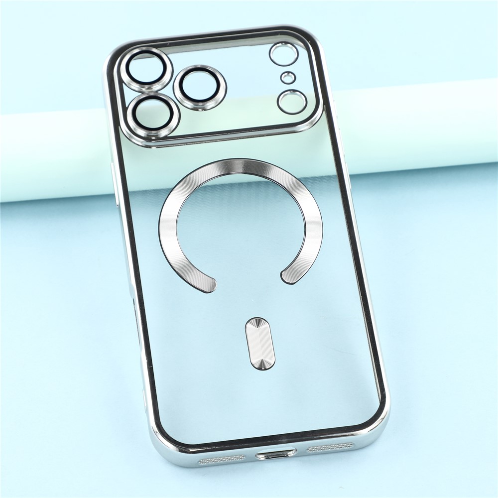  iPhone 17 Pro Max Skal MagSafe Electroplated TPU Silver